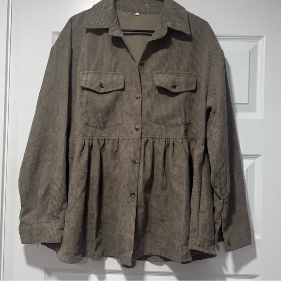 Jackets & Blazers - Brown Corduroy Women's Jacket